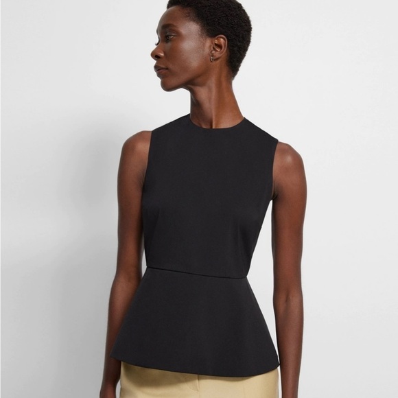 Essential Antwerp- Black Sleeveless Peplum Top - Picture 1 of 7